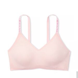 Victoria Secret T-Shirt Lightly Lined Lounge Bra Perfectly Pink size L